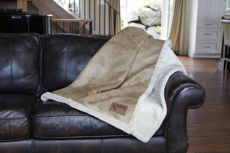 Faux Leather Throw (Laser Patch)