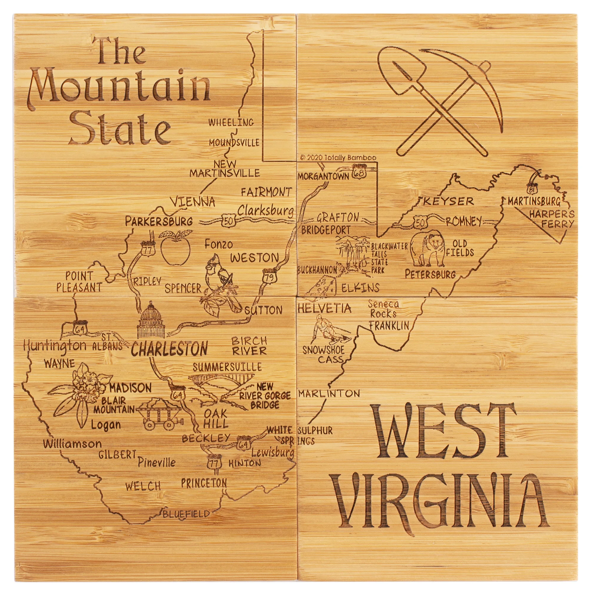 West Virginia Puzzle Coaster Set view 2