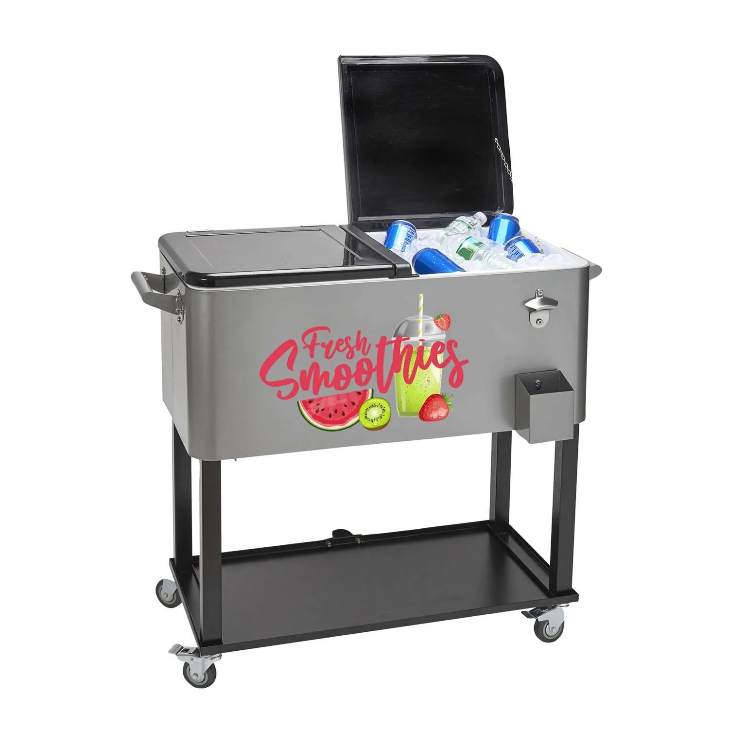 Rolling Cooler Vending Cart, Front Imprint view 4