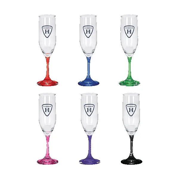 Toast 6.25 oz Premiere Champagne Flute with Color Bottom