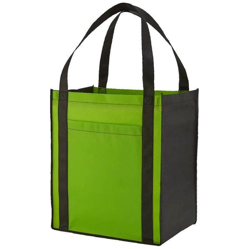 Large Non-Woven Grocery Tote Bag w/ Pocket view 3