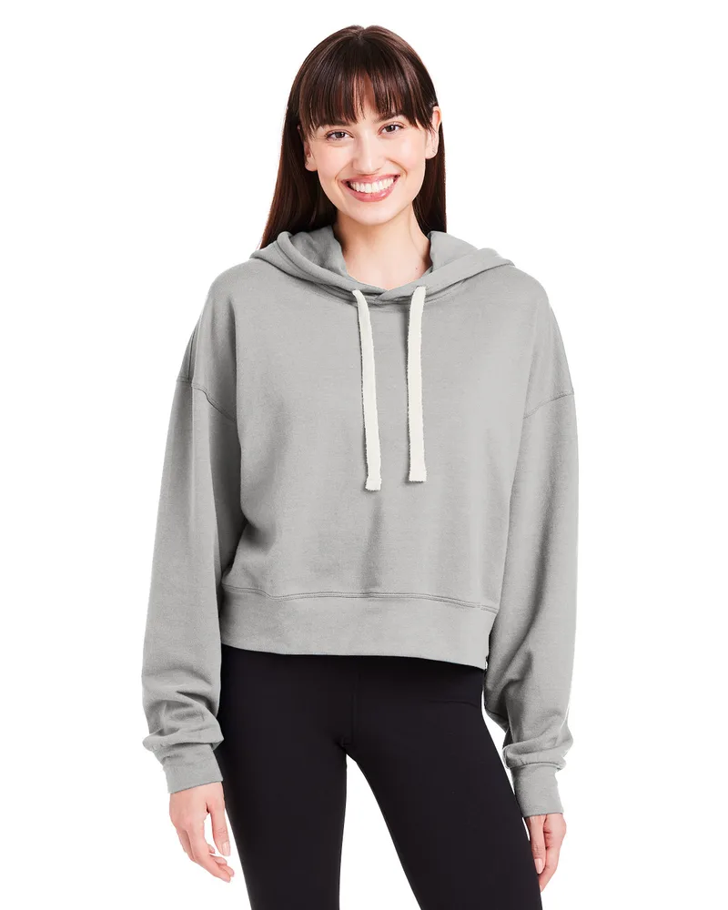 GLYDER LLC Ladies' Vintage Oversized Cropped Hooded Sweatshirt