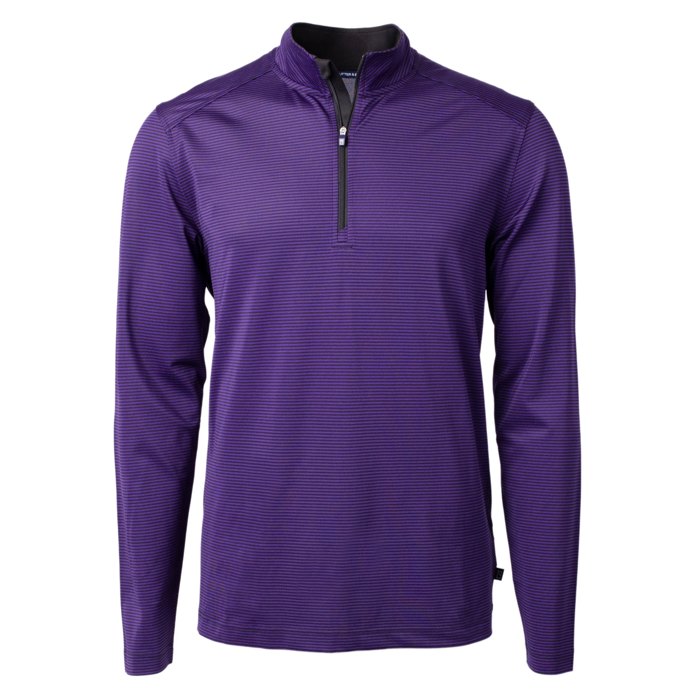 Cutter & Buck Virtue Eco Pique Micro Stripe Recycled Mens Quarter Zip view 4