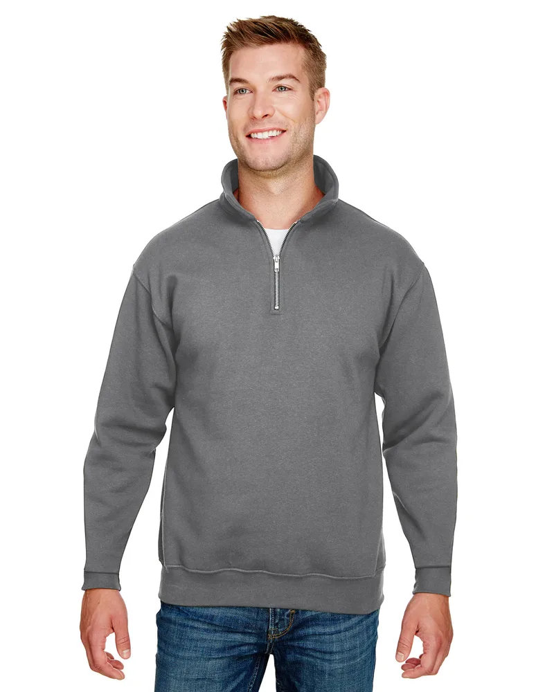 BAYSIDE Unisex USA Made Quarter-Zip Pullover Sweatshirt view 3