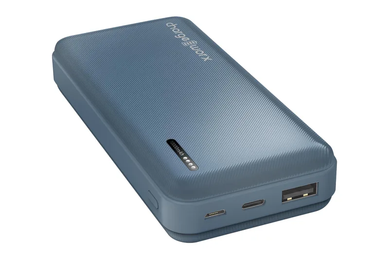 CHARGEWORX Chargeworx 10000Mah Dual Usb Slim Power Bank, Bluestone