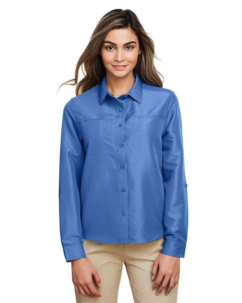 Harriton Ladies' Key West Long-Sleeve Performance Staff Shirt view 6