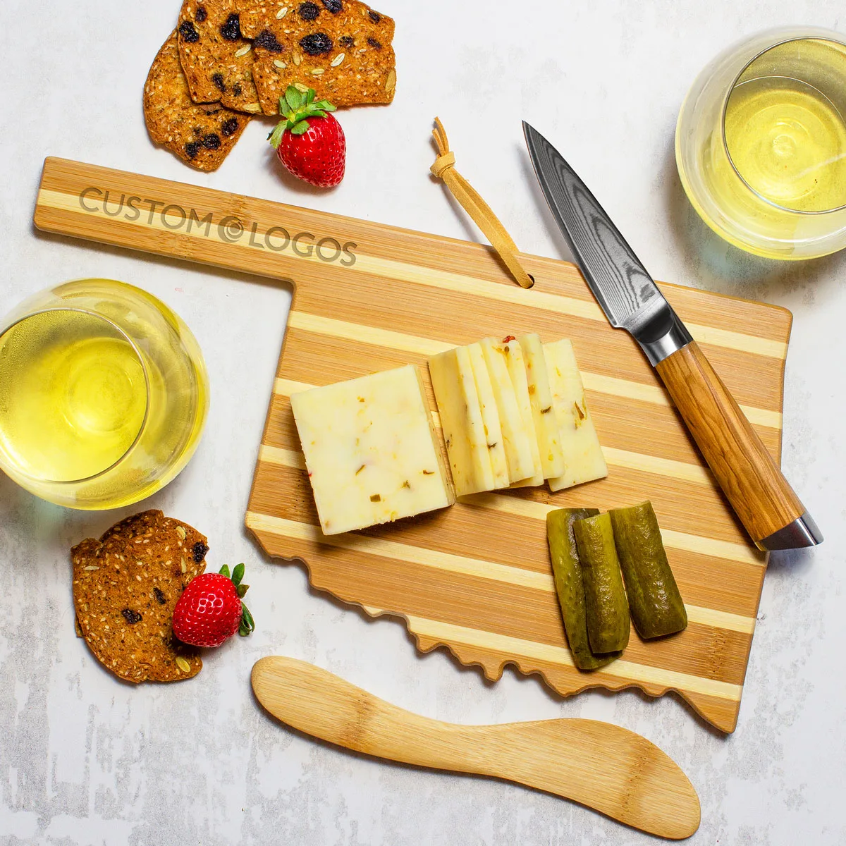 Oklahoma Charcuterie Board with Spreader Knife Gift Set view 4
