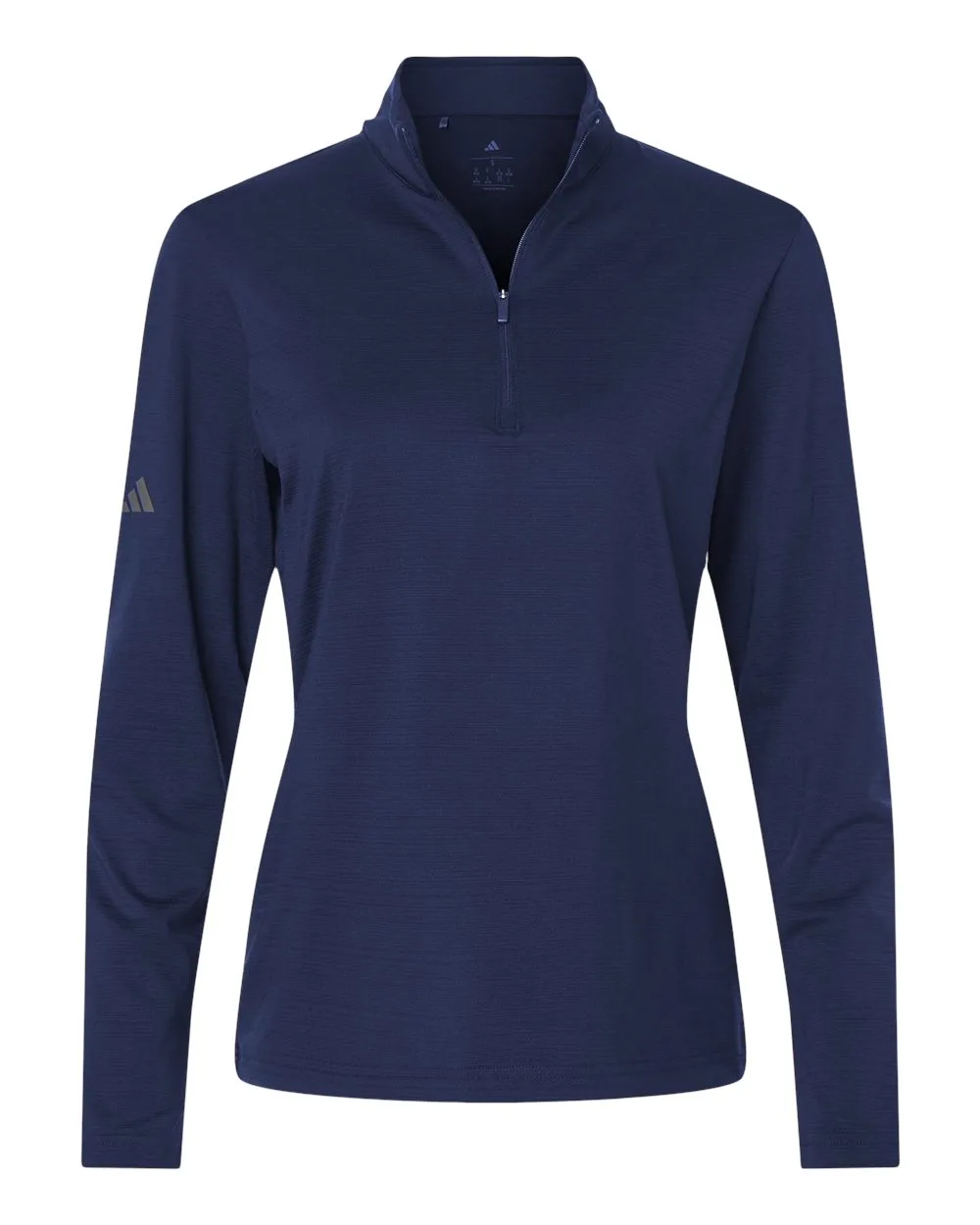 Adidas® Women's Textured Stripe Quarter-Zip Pullover Shirt view 3
