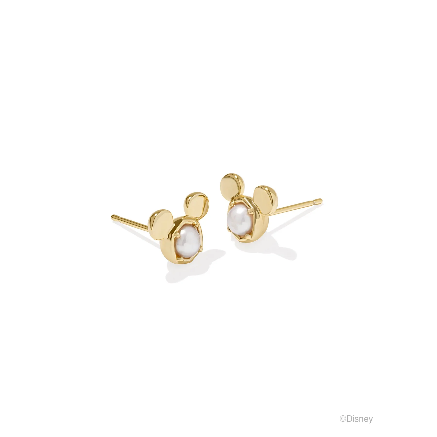 Kendra Scott Disney Gold Mickey Mouse Stud Earrings in Freshwater Cultured Pearl