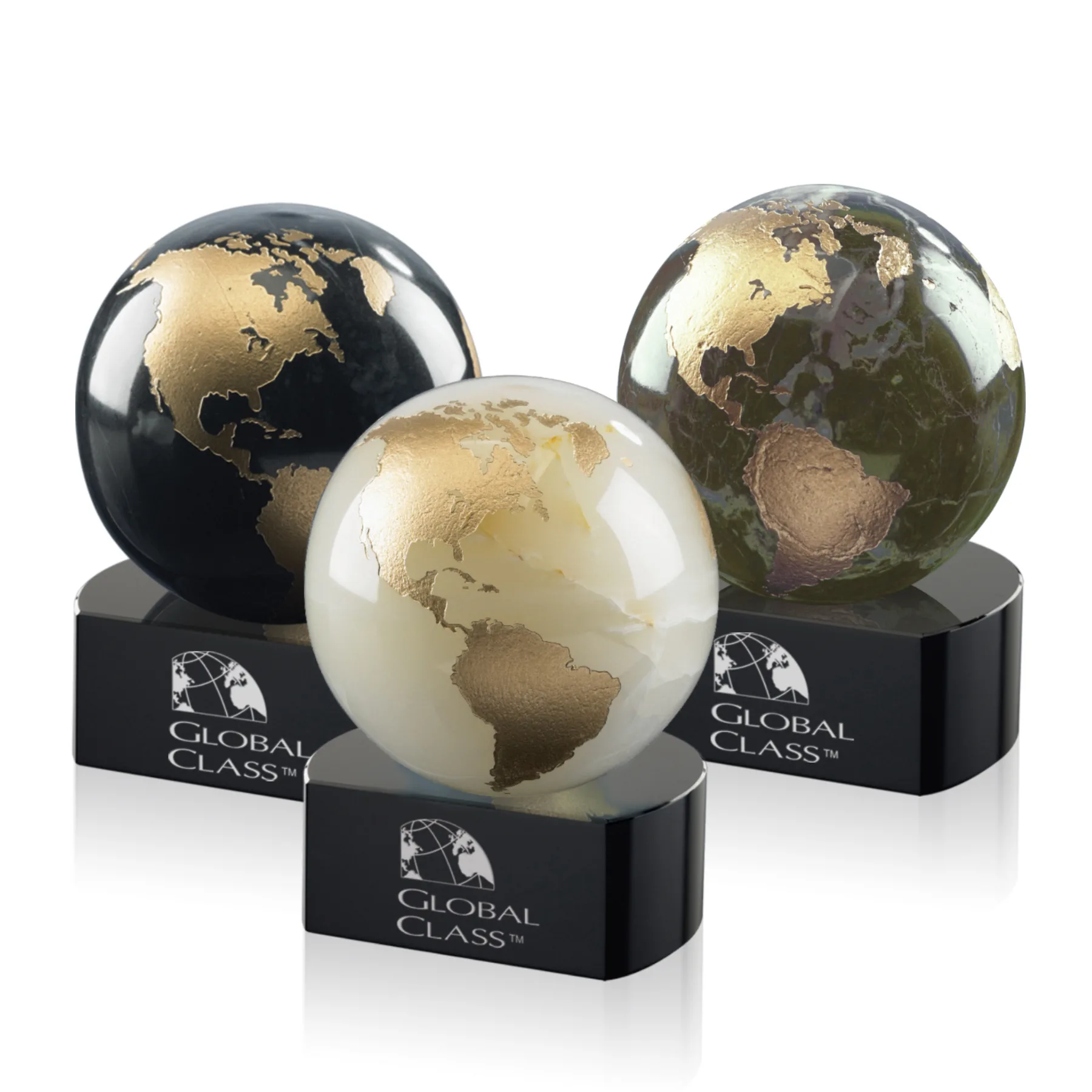 Marble Globe on Crescent Base
