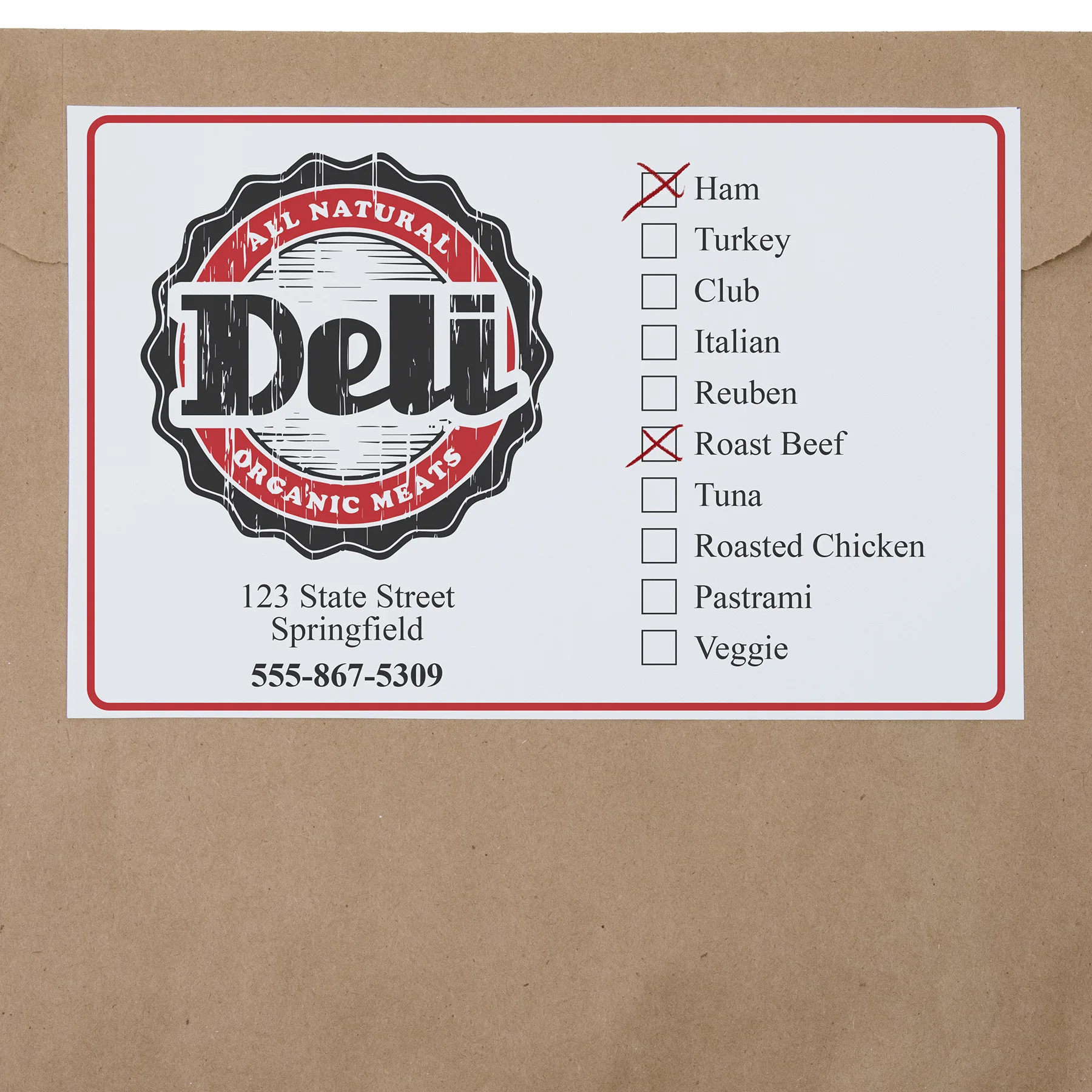 Adhesive Label - Direct Print (8 1/2" x 5")