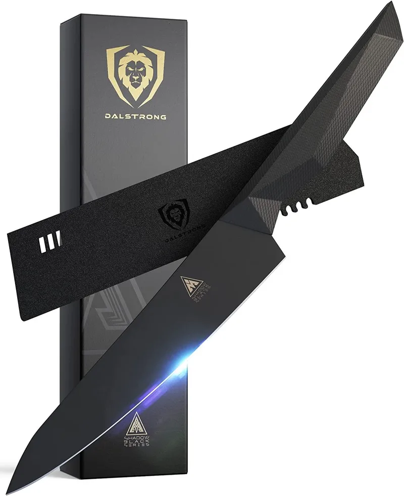 Dalstrong 8" Chef Knife - Shadow Black Series - High Carbon Steel -Sheath Included - Nsf Certified