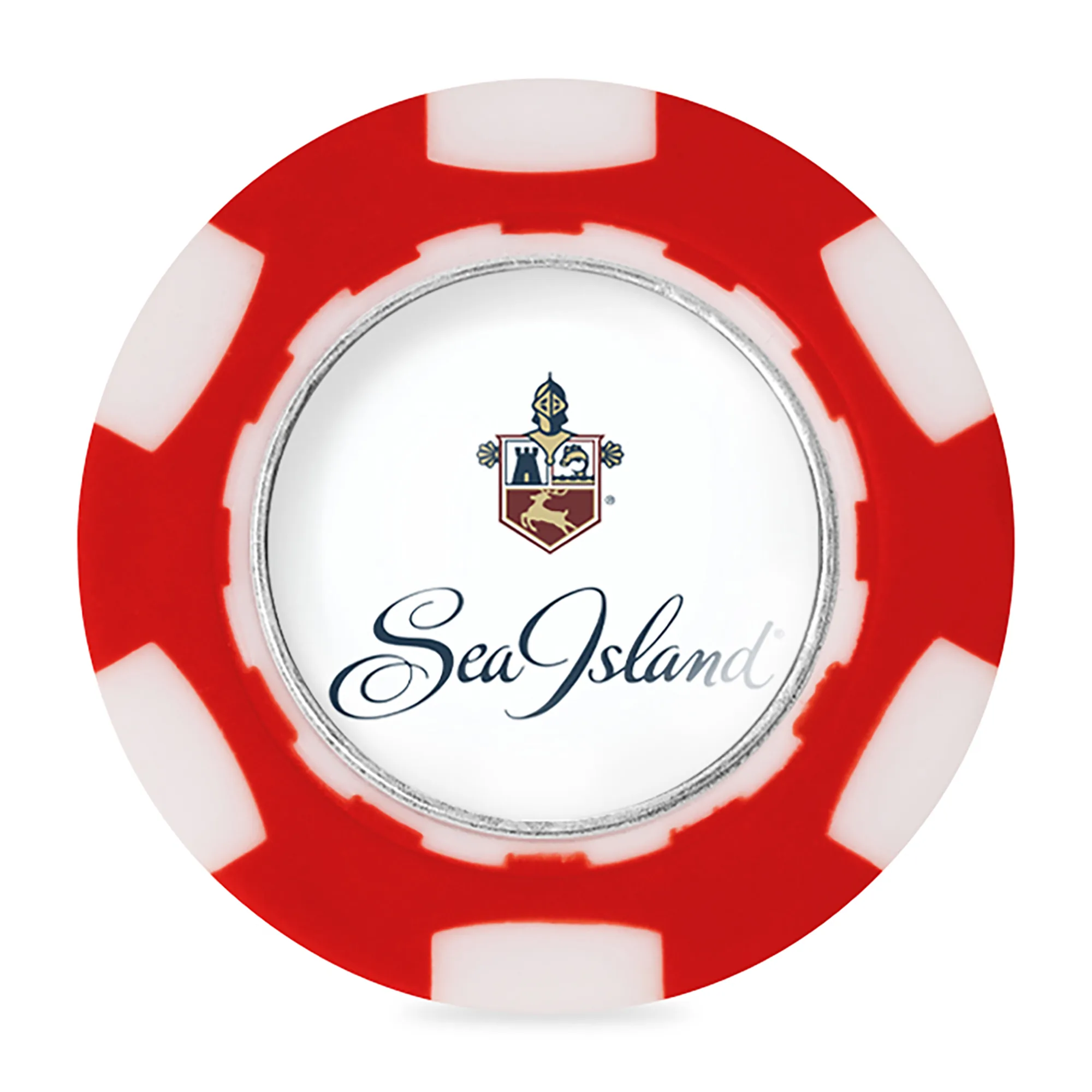 Ahead Poker Chip with Ball Marker - Red-White