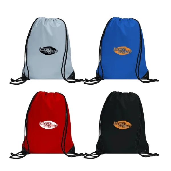 Centauri Recycled Black Trim Drawstring Bag view 2