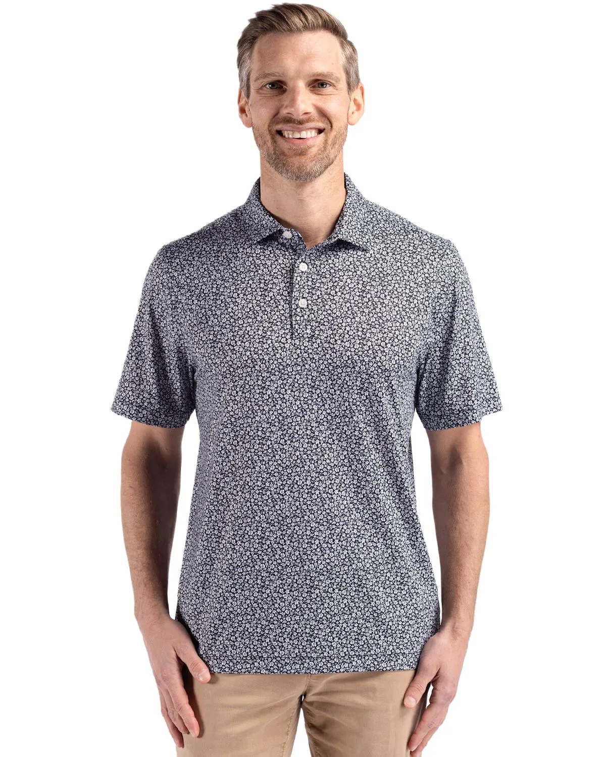 Cutter & Buck Pike Eco Flora Print Recycled Mens Big & Tall Polo