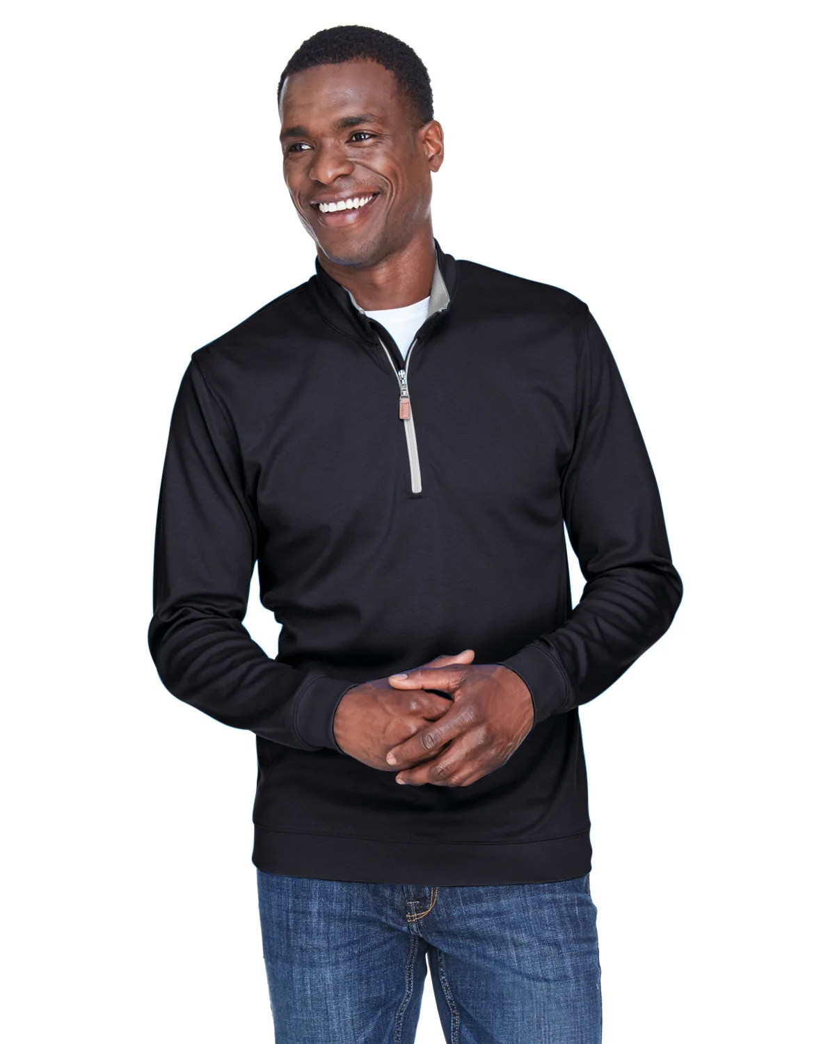 Devon and Jones® Men's DRYTEC20™ Performance Quarter-Zip Pullover Sweater