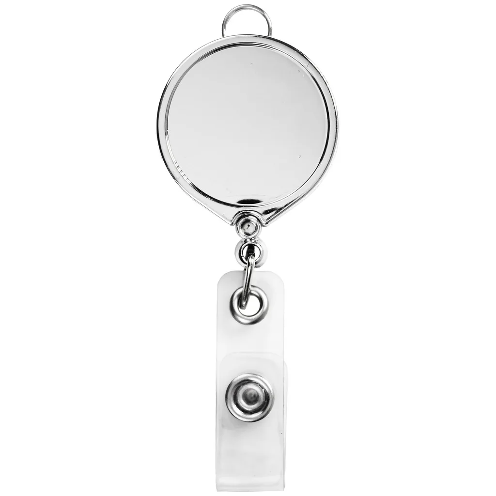 Metallic Finish Round Large Face Retractable Badge Reel view 2