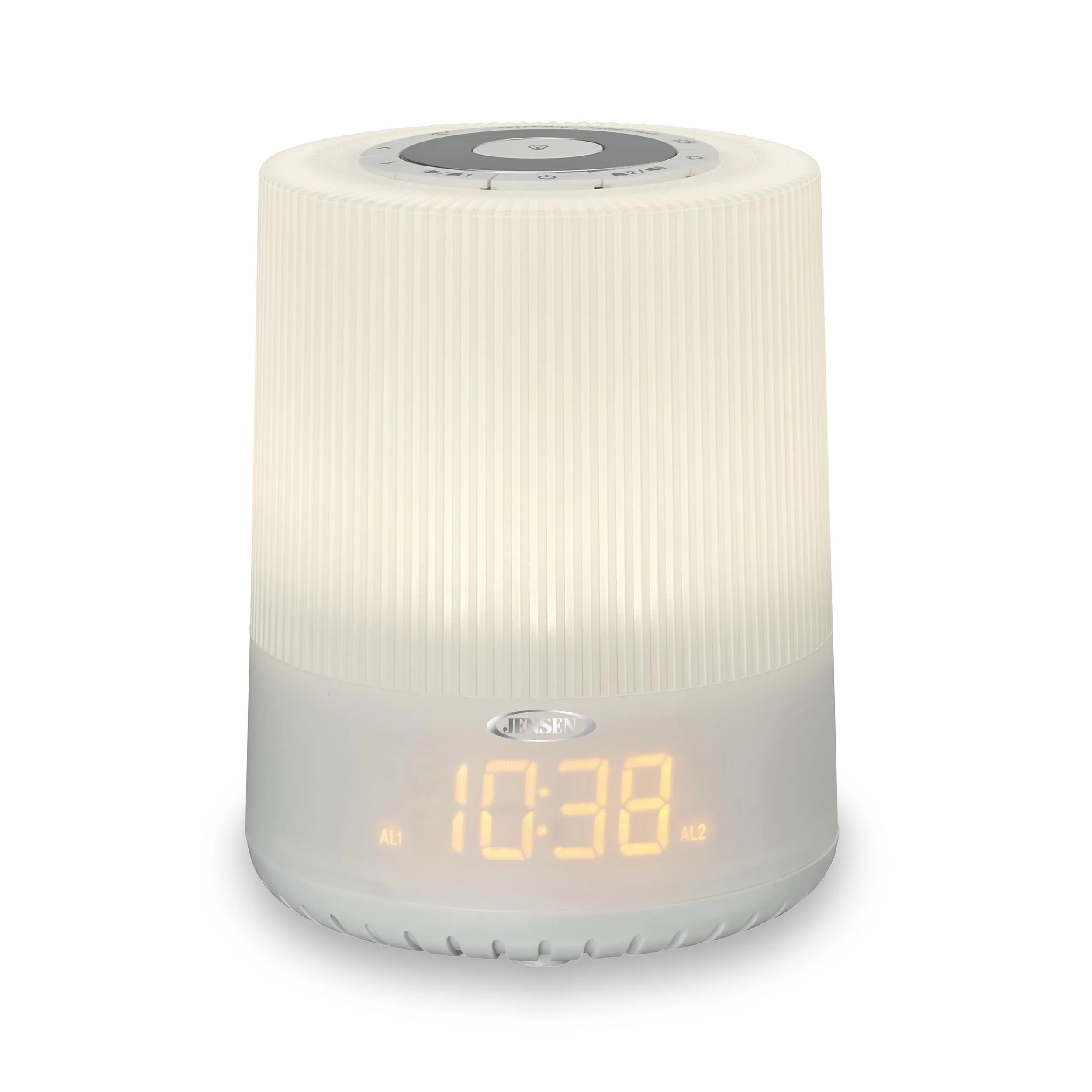 Jensen Audio Mood Lamp Digital Dual Alarm Clock Radio