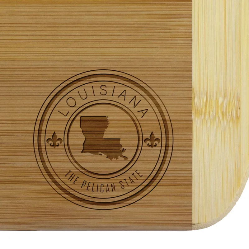 Louisiana State Stamp 2-Tone 11" Cutting Board view 2