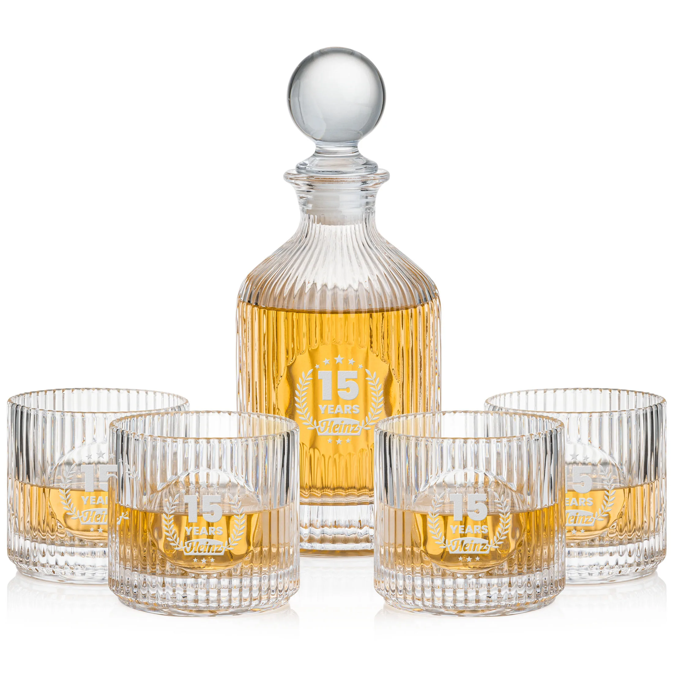 Decanter Set, Deep Etch, Decanter & 4 OTR