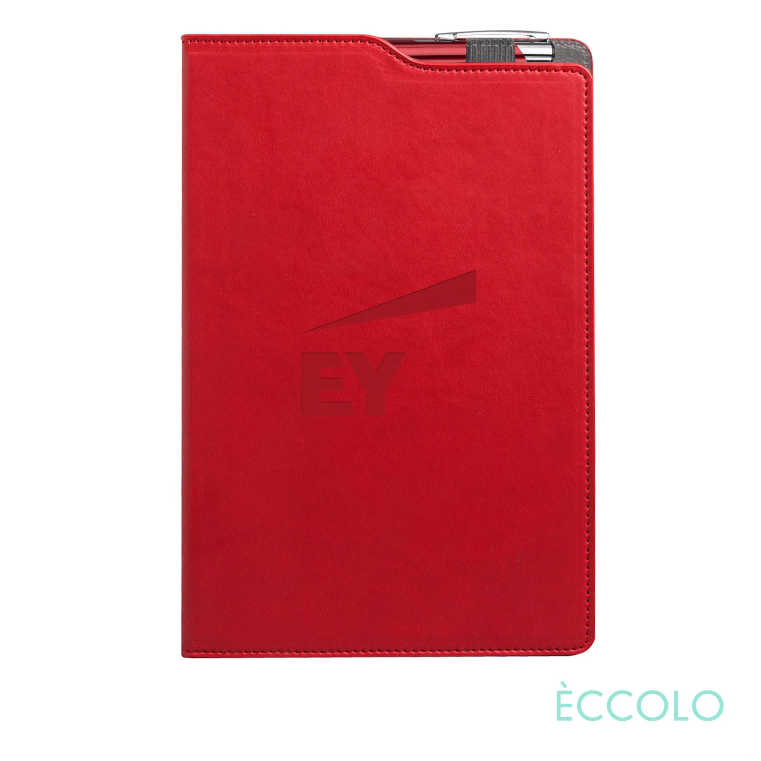 Journal & Clicker Pen, Red/Red