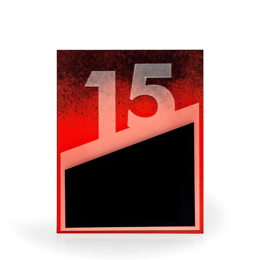 15 Year Flow Acrylic Award Plaque view 2