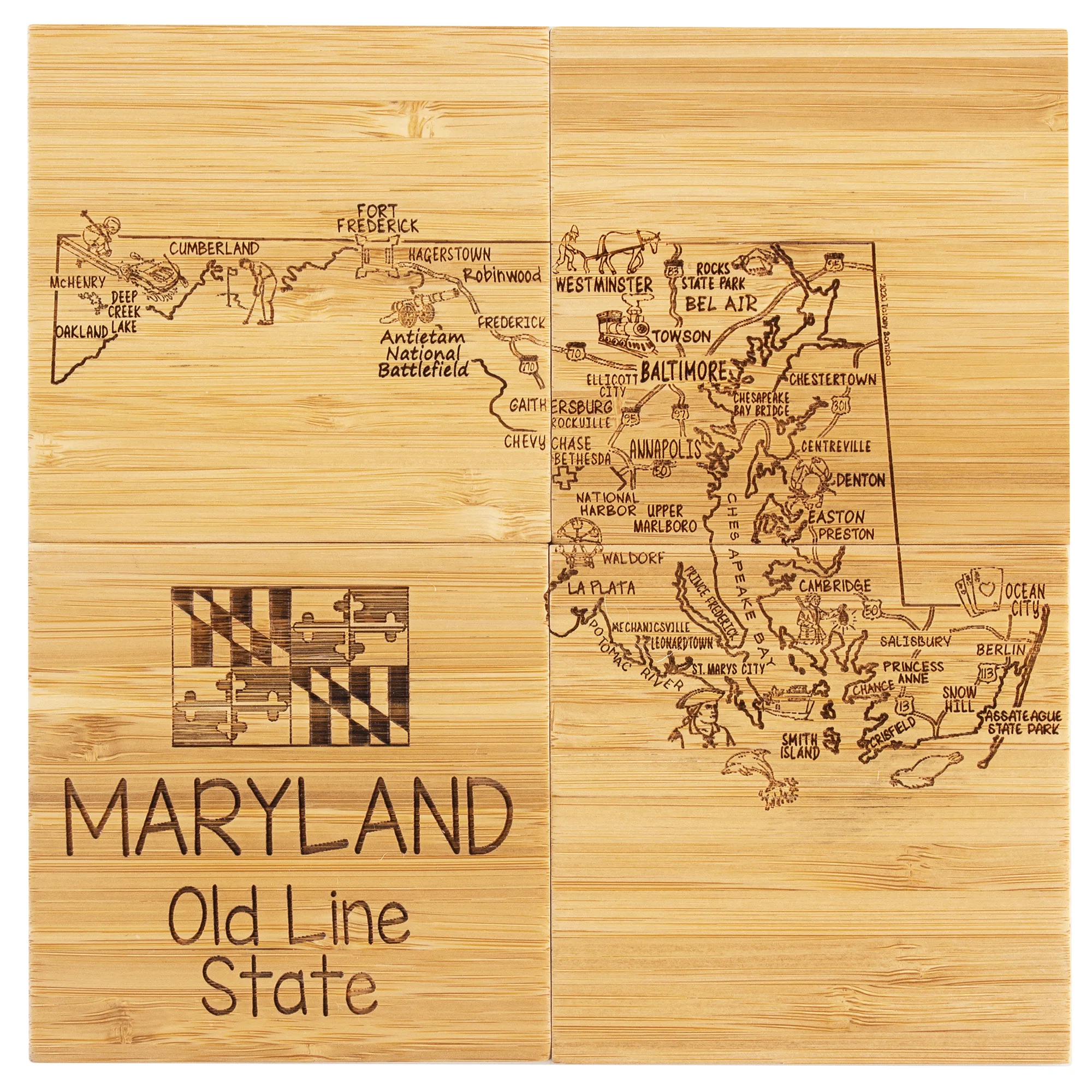 Maryland Puzzle Coaster Set view 4
