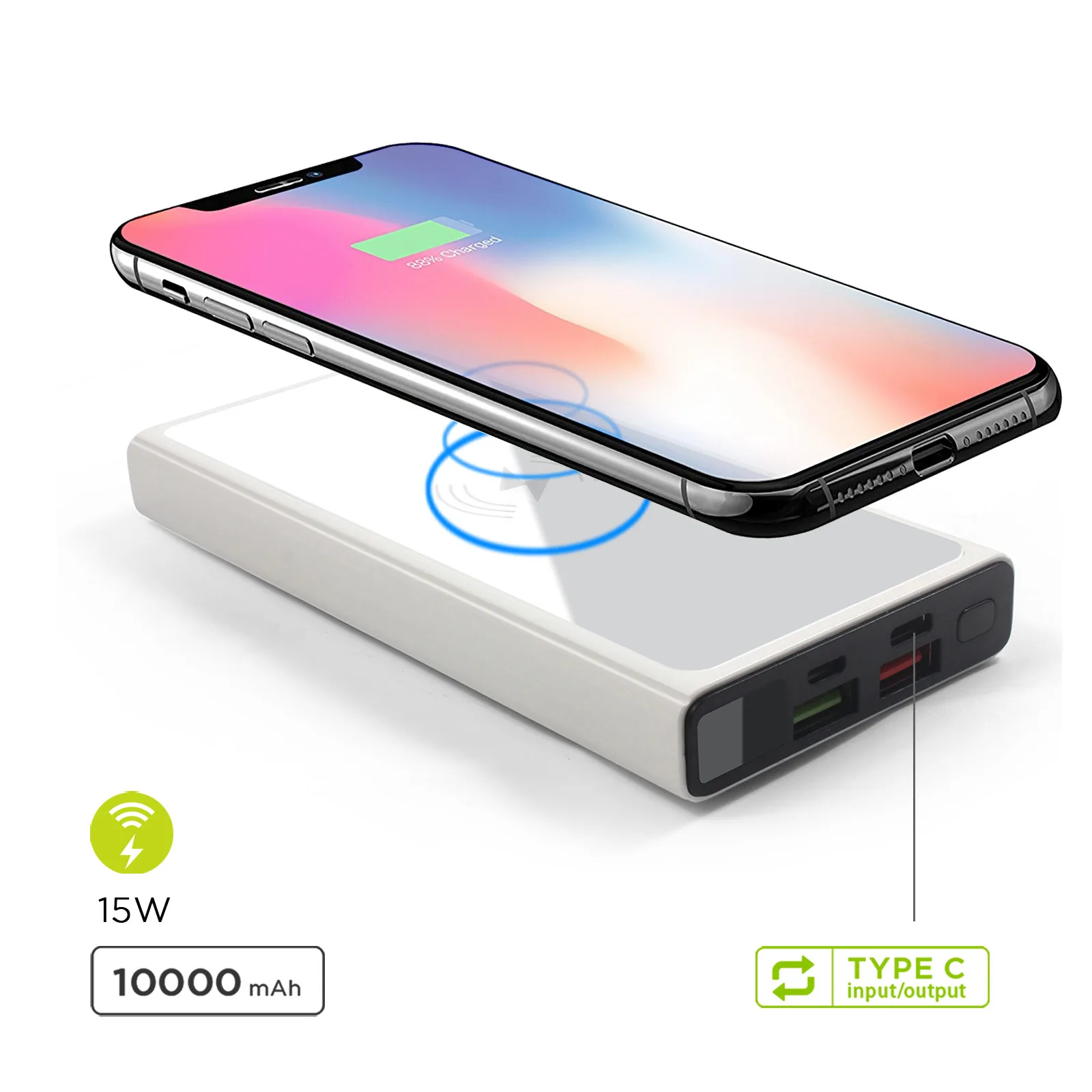10000 mAh 15W Wireless SuperCharger Power Bank view 2