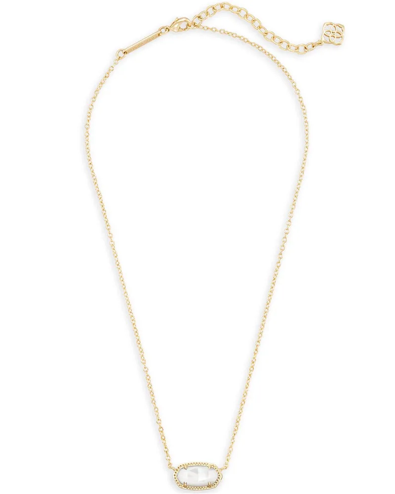 Kendra Scott Elisa Gold Pendant Necklace in Ivory Mother-of-Pearl