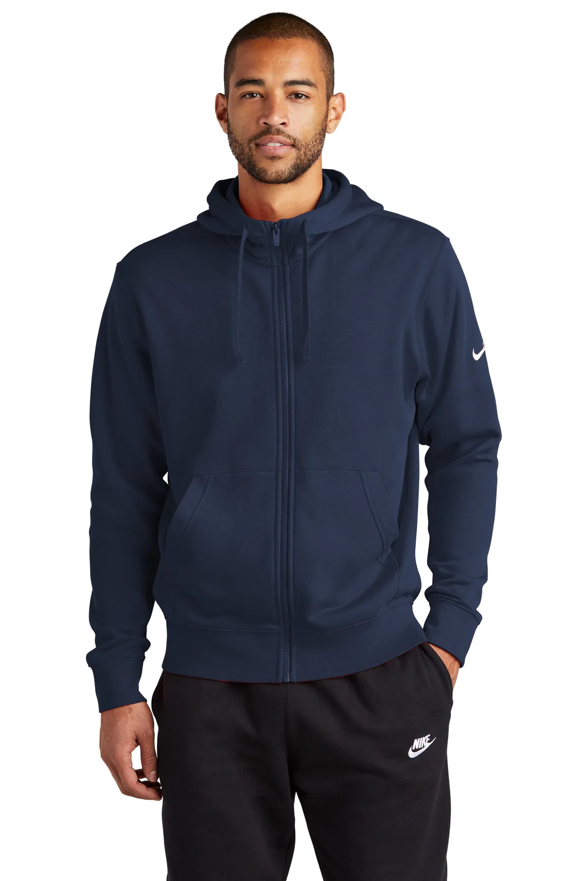 Nike Club Fleece Sleeve Swoosh Full-Zip Hoodie view 3