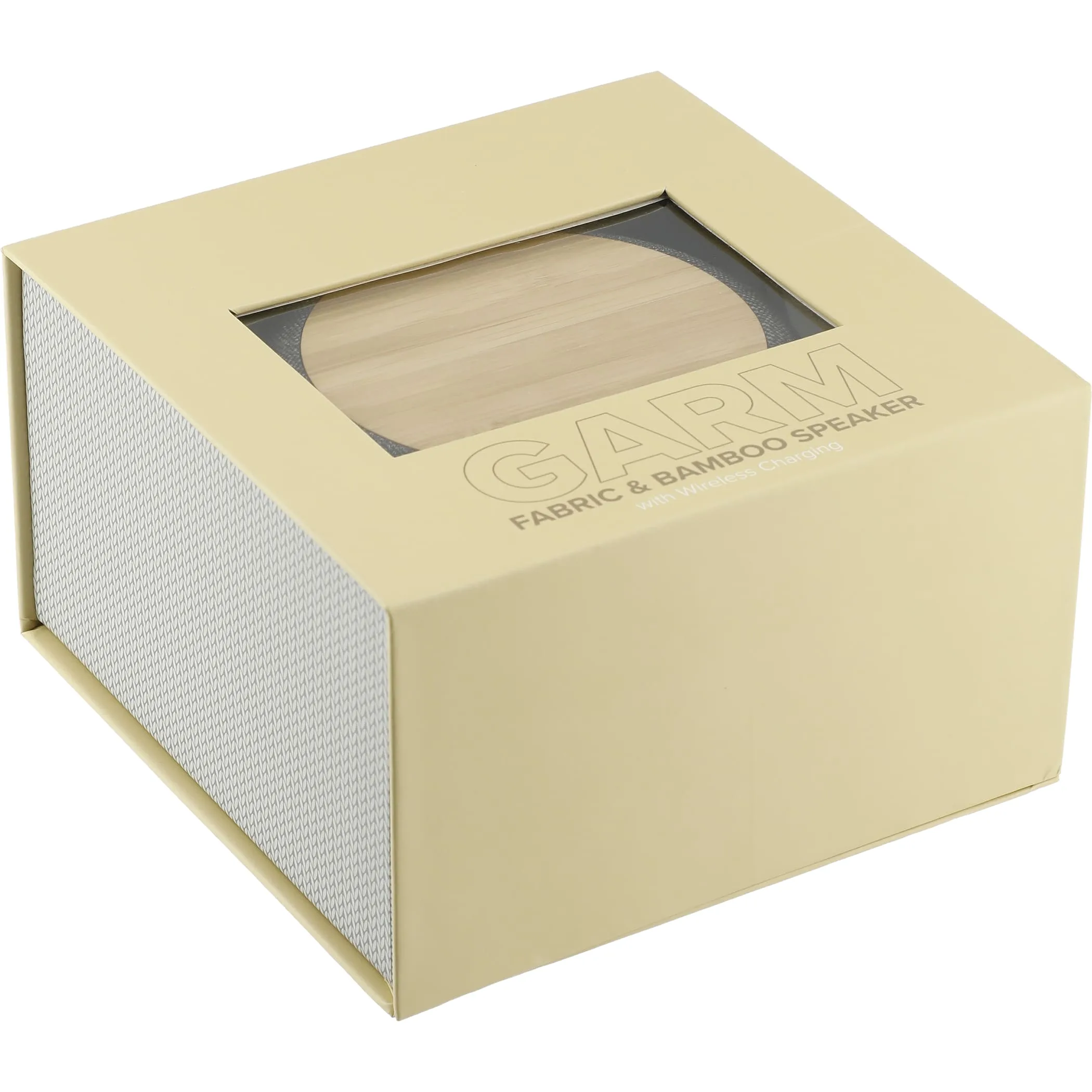 Wireless Charging Garm Fabric & Bamboo Bluetooth Speaker view 2