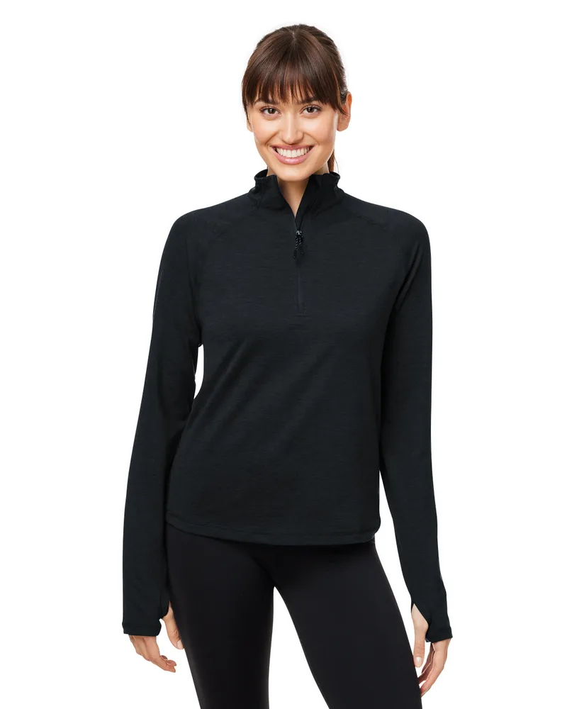 GLYDER LLC Ladies' Marbled Jersey Fairway Quarter-Zip view 2