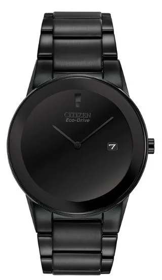 Citizen® Men's Axiom Collection Eco-Drive® Black Stainless Steel Watch w/Black Dial
