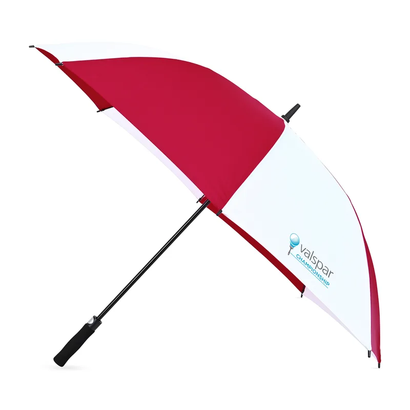 Elements 60" Recycled Auto Open Golf Umbrella - Red-White