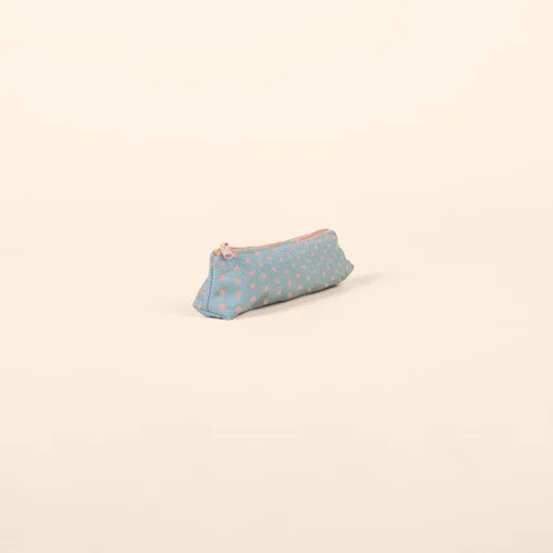 French Wash Denim Blue/Peach Pink Logo Angle