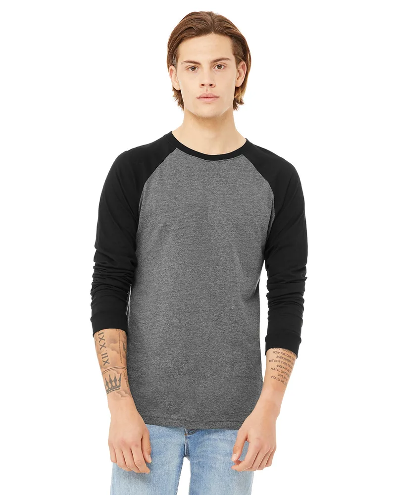 BELLA+CANVAS Men's Jersey Long-Sleeve Baseball T-Shirt