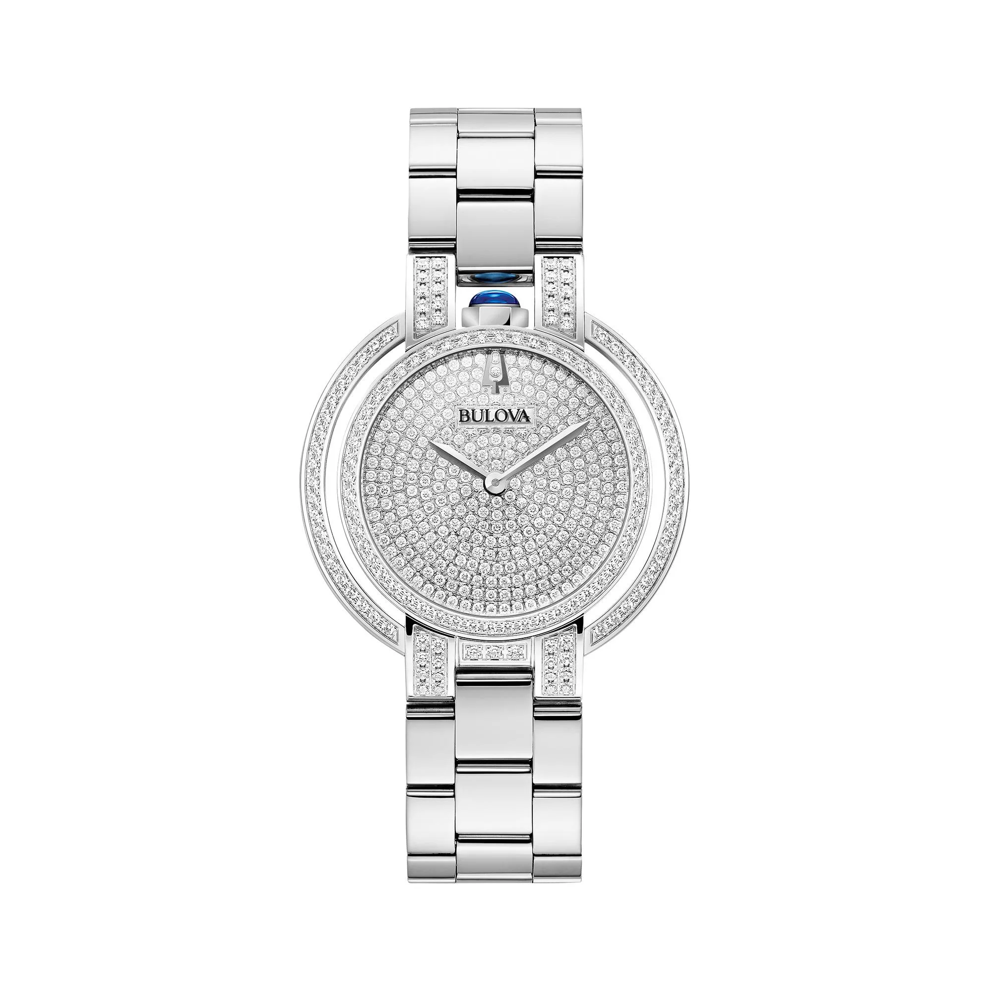 Bulova Watches Ladies' Rubaiyat Bracelet Watch w/Diamond Pave Dial- Couture Edition