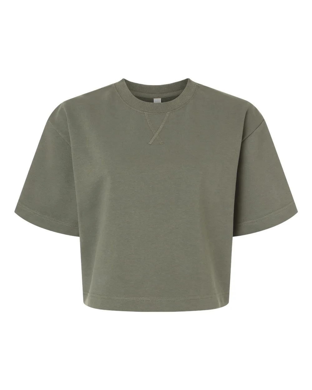 American Apparel® Women's French Terry Mid-Length Boxy Top view 3