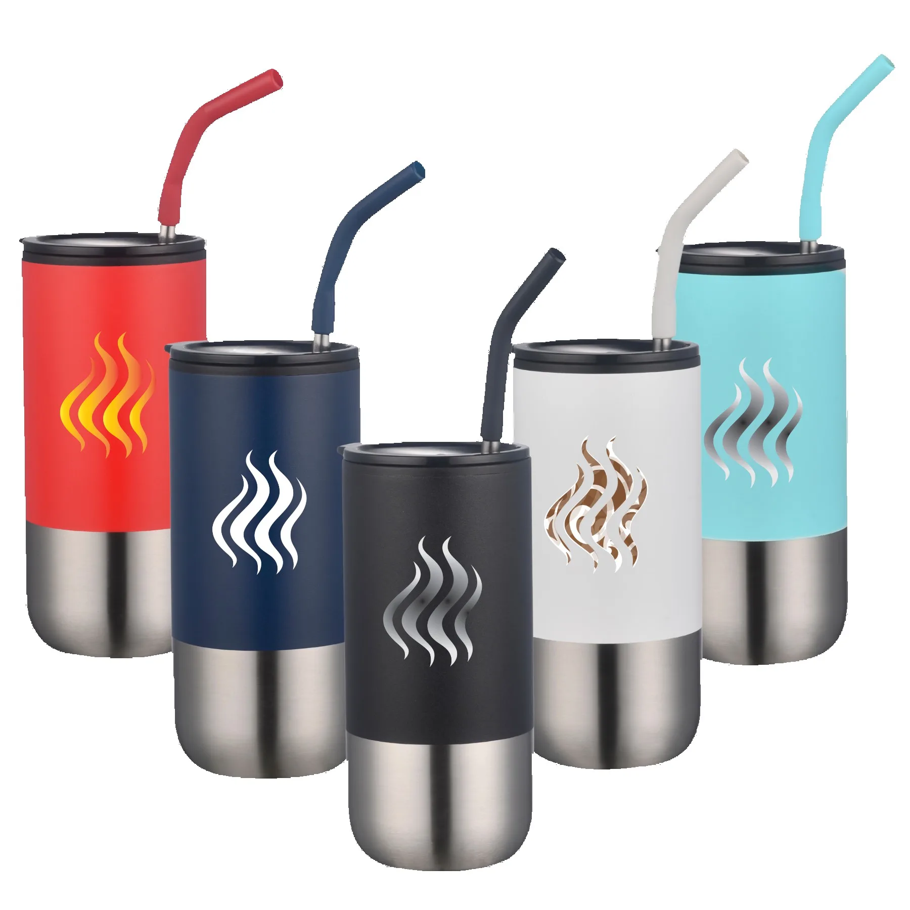 16 Oz. Double Wall Tumbler w/Straw
