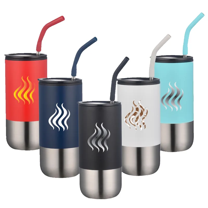 16 Oz. Double Wall Tumbler w/Straw