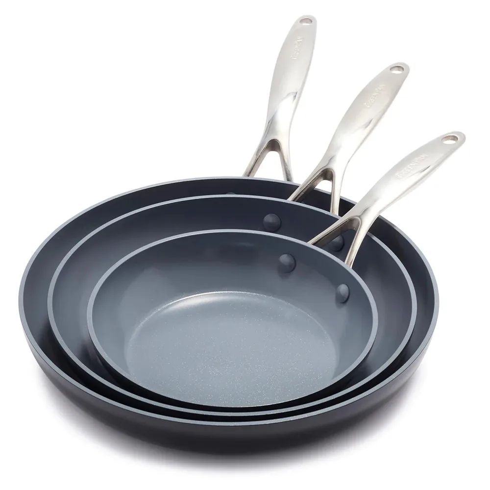 GreenPan Valencia Pro Ceramic Non Stick 8, 9.5, and 11-inch Frypan Set