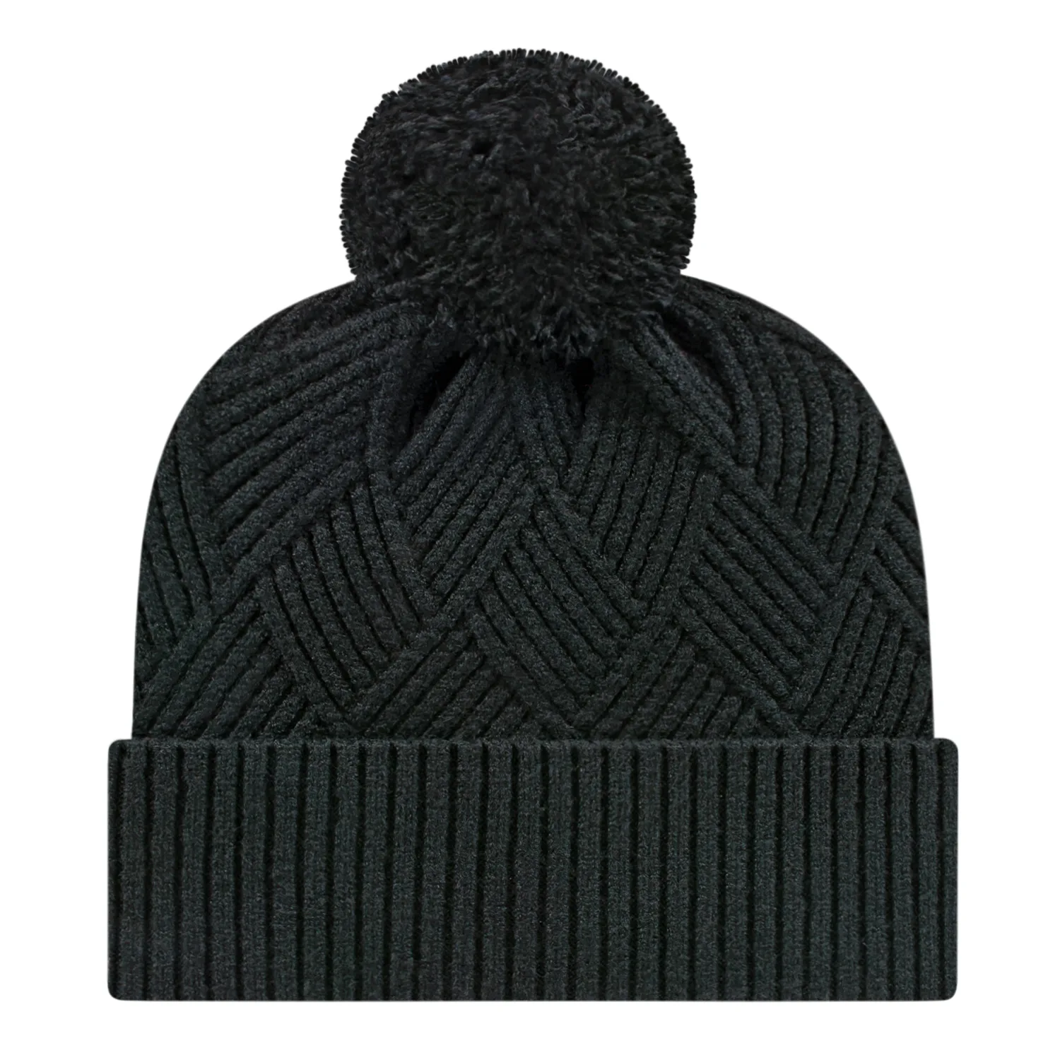 Premium Diagonal Weave Knit Cap With Cuff view 3