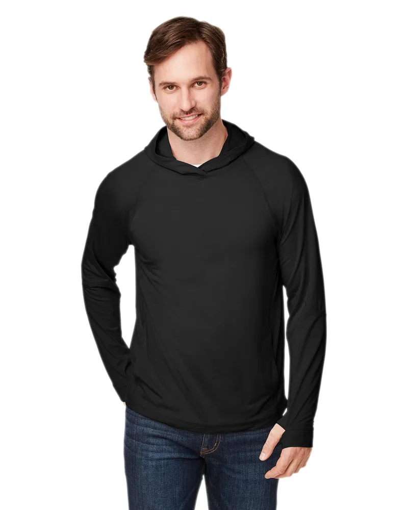 NORTH END® Unisex JAQ Stretch Performance Hooded Long Sleeve T-Shirt