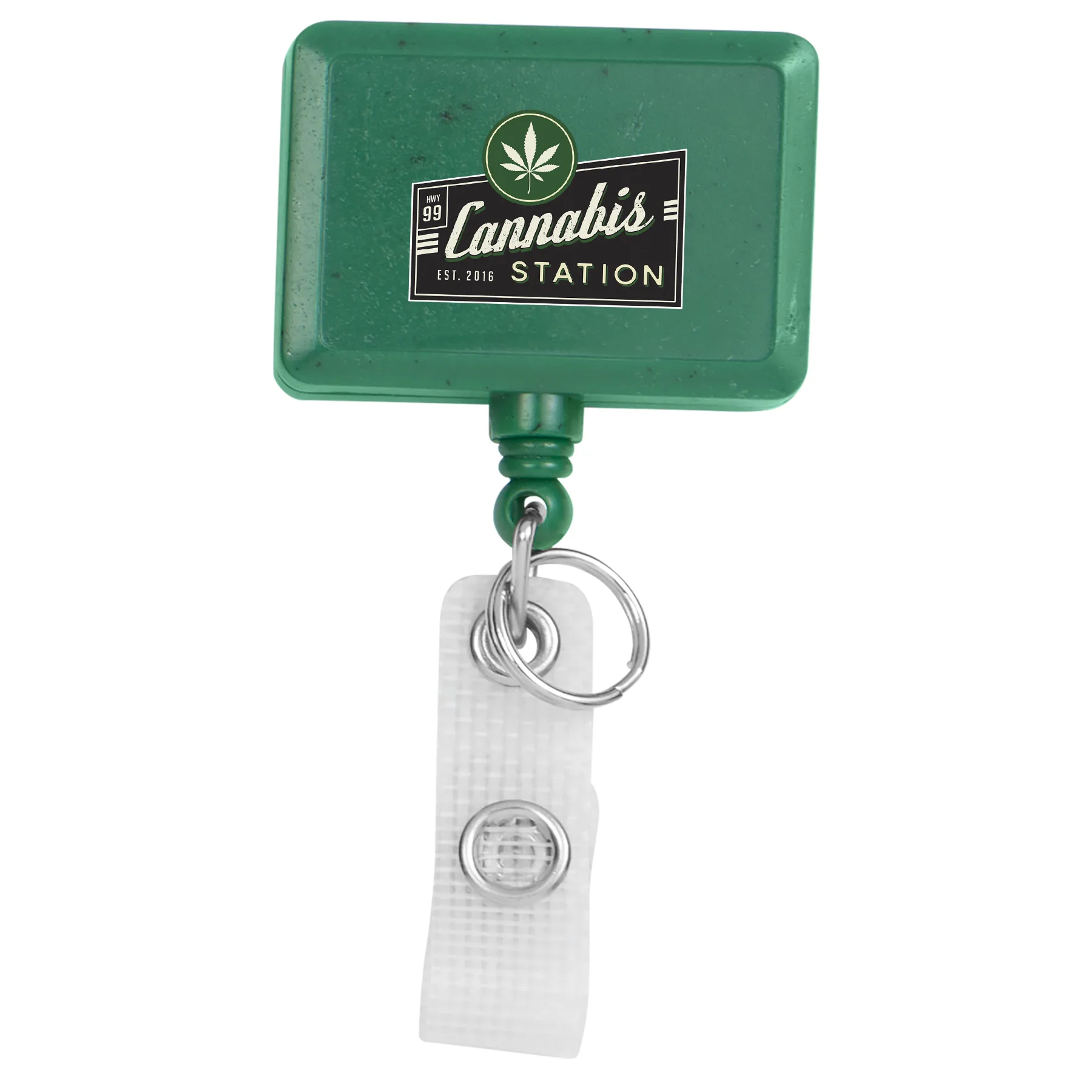 Hemp Jumbo Rectangle Retractable Badge Reel view 6