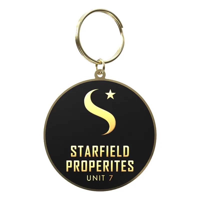 Vibraprint® Bright Gold Round Key Tag (2-1/4")