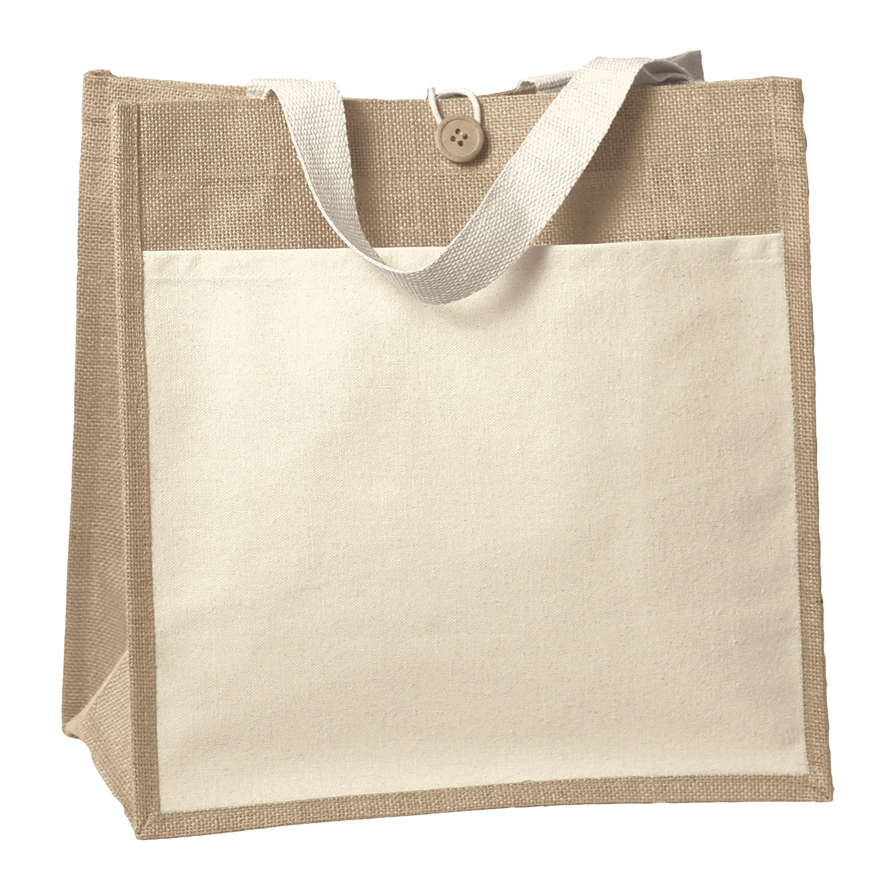 Izzy™ - Jute Tote - Sparkle (14" x 8" x 14") view 2