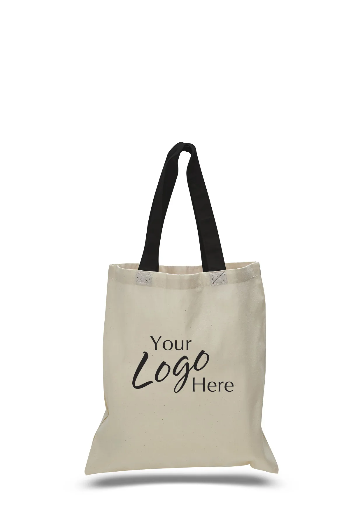 Economical Tote Natural Bag (15"x16") w/Color Handles view 2