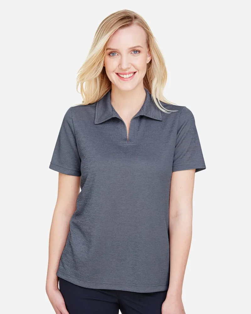 Devon and Jones® Women's CrownLux Performance® Address Melange Short Sleeve Polo Shirt view 2
