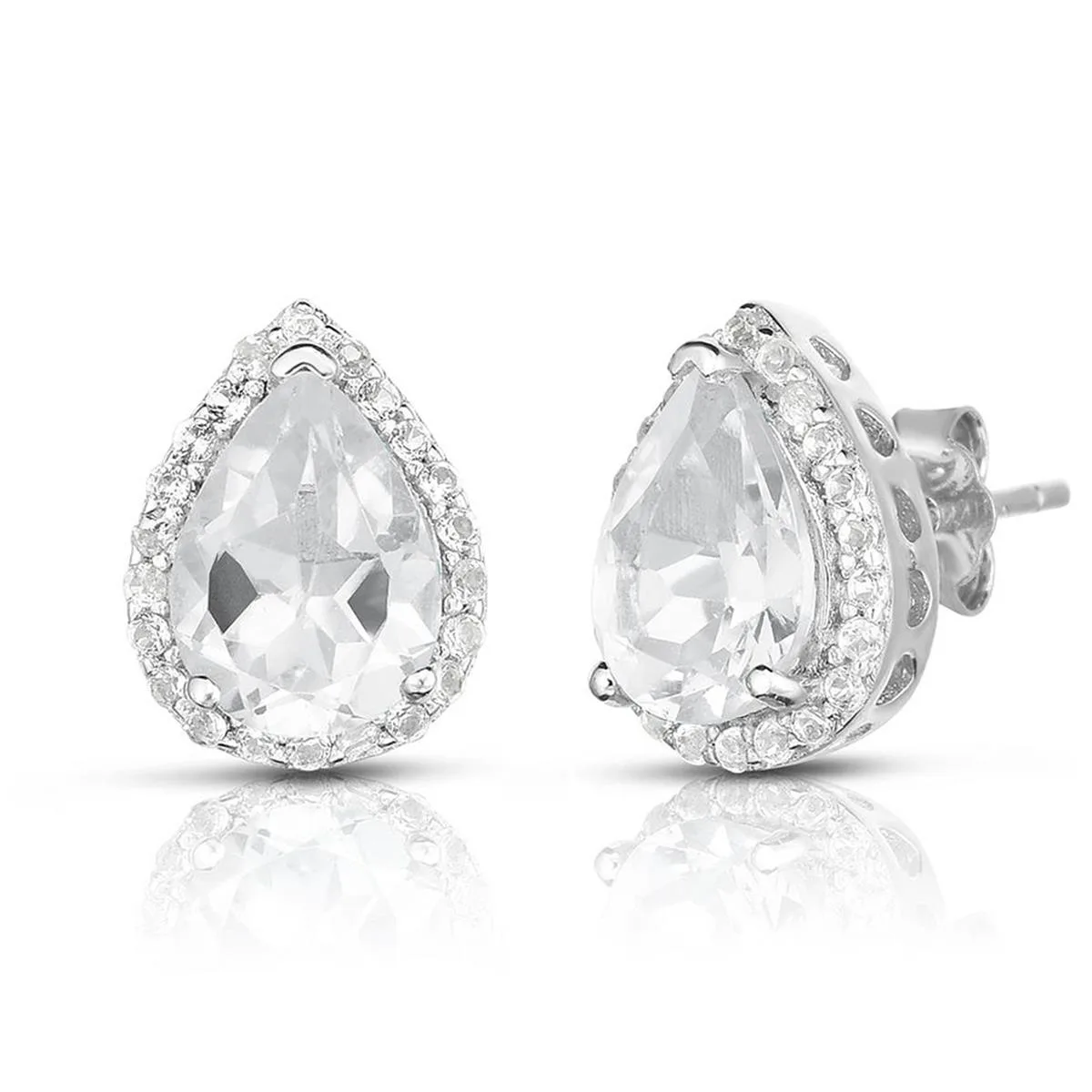 Jilco Inc White Topaz Earrings - Sterling Silver