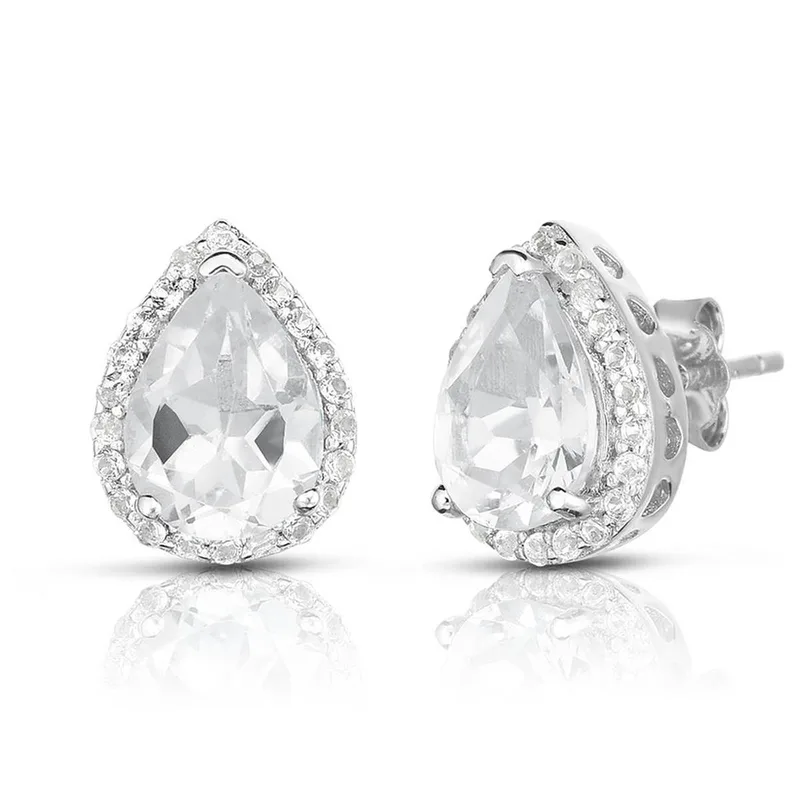 Jilco Inc White Topaz Earrings - Sterling Silver